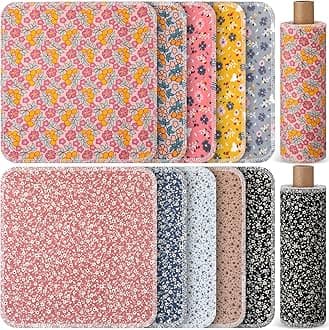 Redbaker 50 Pcs Reusable Paper Towels Paperless Reusable Cotton Cloths Toilet Absorbent Washable Paper Towels with Roll Kitchen Dishcloth for Kitchen Paperless Dishcloths(Rustic)