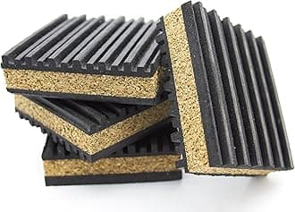 Cork & Rubber Anti Vibration Pads 6" x 6" (Package of 4)
