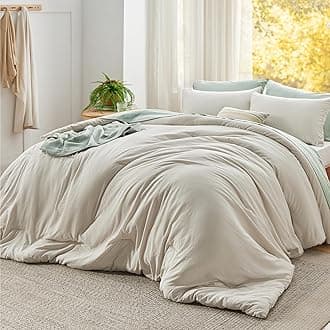 Bedsure Super King Plus Size Comforter Set, Beige Soft Prewashed Bedding for All Seasons, 3 Pieces GentleSoft™ Bed Set, 1 Lightweight Comforter (128"x120") and 2 Pillowcases (20"x36")