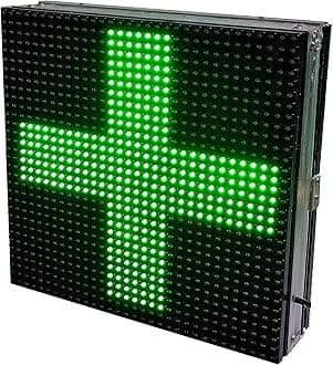 AL-QURAISH MEDICAL PLUS SIGN Led Running/Scrolling Programable Text Message Display Board WI-FI (GREEN, 1FT. × 1 FT. SINGLE SIDE)