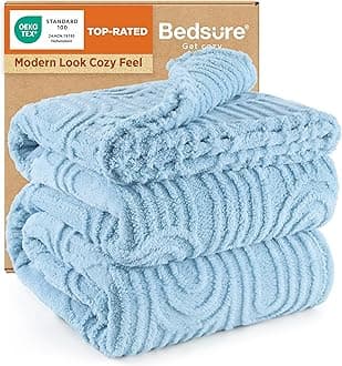 Bedsure GentleSoft Fleece King Size Blanket for Bed - Super Soft & Cozy, Fluffy Blankets for Women & Girls, Ideal for Sofa & Couch, Blue, 108x90 Inches