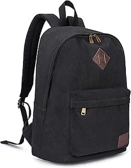 Canvas Laptop Backpack Durable Rucksack Travel Notebook Bag School Backpack Bookbag for Men Women Black Factory Directly