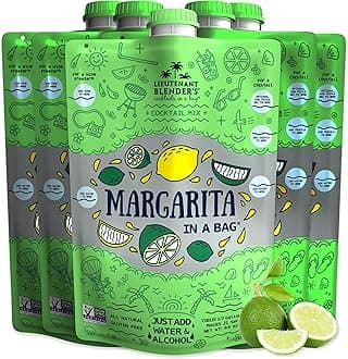 Lt. Blender’s Skinny Margarita in a Bag - Low Calorie Margarita Mix - Each Bag Makes 1/2 Gallon of Frozen Skinny Margaritas -Cocktail Mix -No Blender Needed - Add Liquor, Wine or Mocktail (Pack of 5)