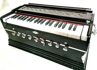 INDIAN MAHARAJA Harmonium No. 5200n - 9 Stop - Sangeeta - 3½ Octave - With Coupler, Come with Book & Bag - Tuned to A440 - Mahogany Color