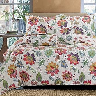 Cozy Line Home Fashions Breezy Floral Reversible Quilt Set, Coverlet Bedspread (King - 3 Piece, Spring Blooming)