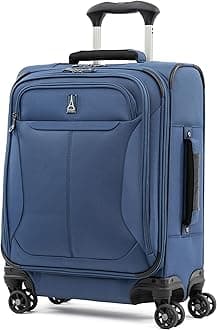 Travelpro Tourlite Softside 19" Expandable Luggage with 4 Spinner Wheels, Lightweight Suitcase, International Carry-On, Blue