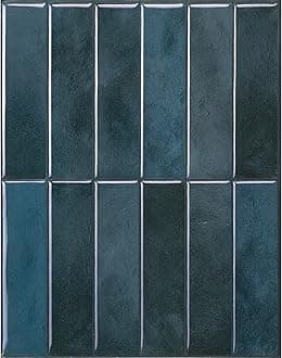 Smart Tiles Stick On Tiles Splashback - Morocco Blue, Self Adhesive Wall Tiles, 5 Wall Panels 11.43x9 in, Heat Resistant self Adhesive Wallpaper Tile, Water Resistant Bathroom Tile, Made in Canada