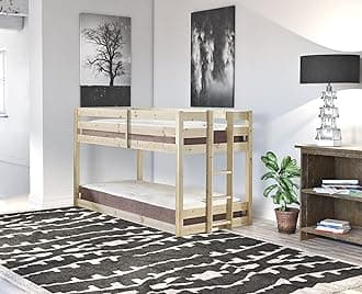 STRICTLY BEDS&BUNKS Double 4ft 6 Bunk bed, Heavy Duty Solid Pine Bunkbed (Frame Only)