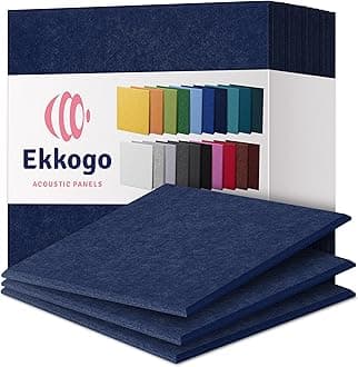 Acoustic Panels 12-Pack Soundproof Wall Panels 12''X12''X0.4'' Sound Panels High Density Sound Dampening Panels - [Denim Blue Square]