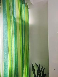RANGBHAR Handloom Cotton Curtains for Long Door, Cotton Curtains 9 Feet Long Set of 2 with Eyelets, (Green, Long Door-9 Feet X 4 Feet)