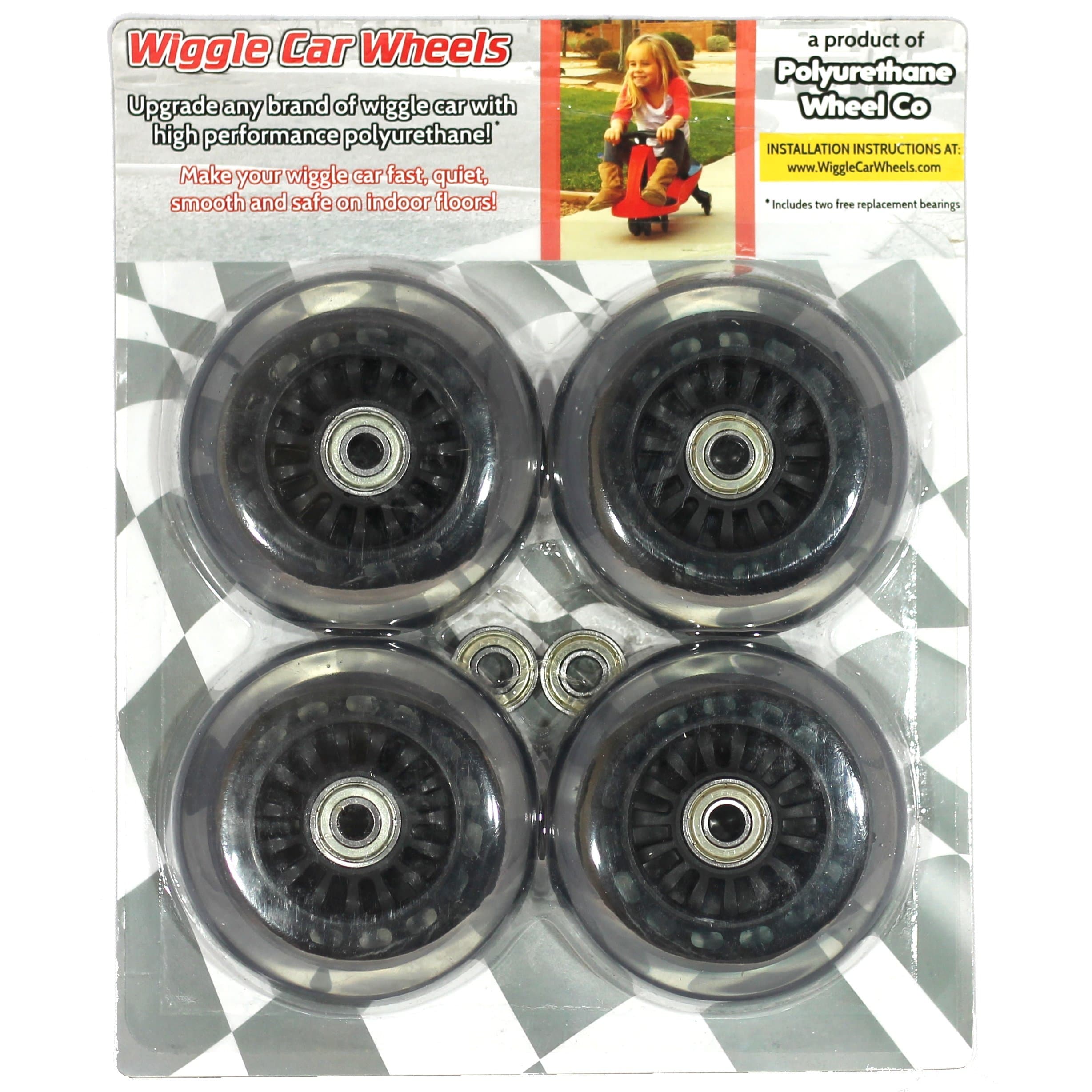 Wiggle Car Polyurethane Replacement Wheels - Black