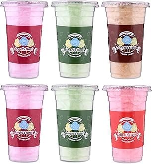 Angels Floss Cotton Candy's / Candy Floss / Buddhi Ke Baal - Bubble Gum / Caramel / Kaccha Aam / Paan Flavour - 30 GMS Each - Pack of 6 (2 Bubble Gum + 2 Kaccha Aam + 1 Caramel + 1 Paan)