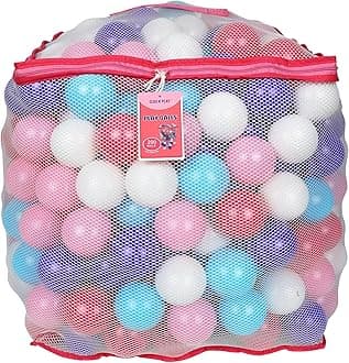 Click N' PlayPastel Colors Ball Pit Balls, 200 Pack - Plastic Refill Balls, Phthalate & BPA Free, Reusable Storage Bag with Zipper, Gift for Toddlers and Kids