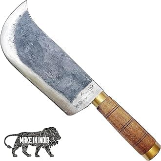 Brand - Heavy Duty Premium Meat Cleaver High-Carbon Iron Steel Wooden Gripped Full Tang Handle Traditional Handmade Knife (8-inch Blade)