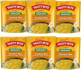 Organic Turmeric Rice, 8.8 Ounce, Pack of 6, Ready to Eat, Microwavable, Vegetarian, Gluten-Free