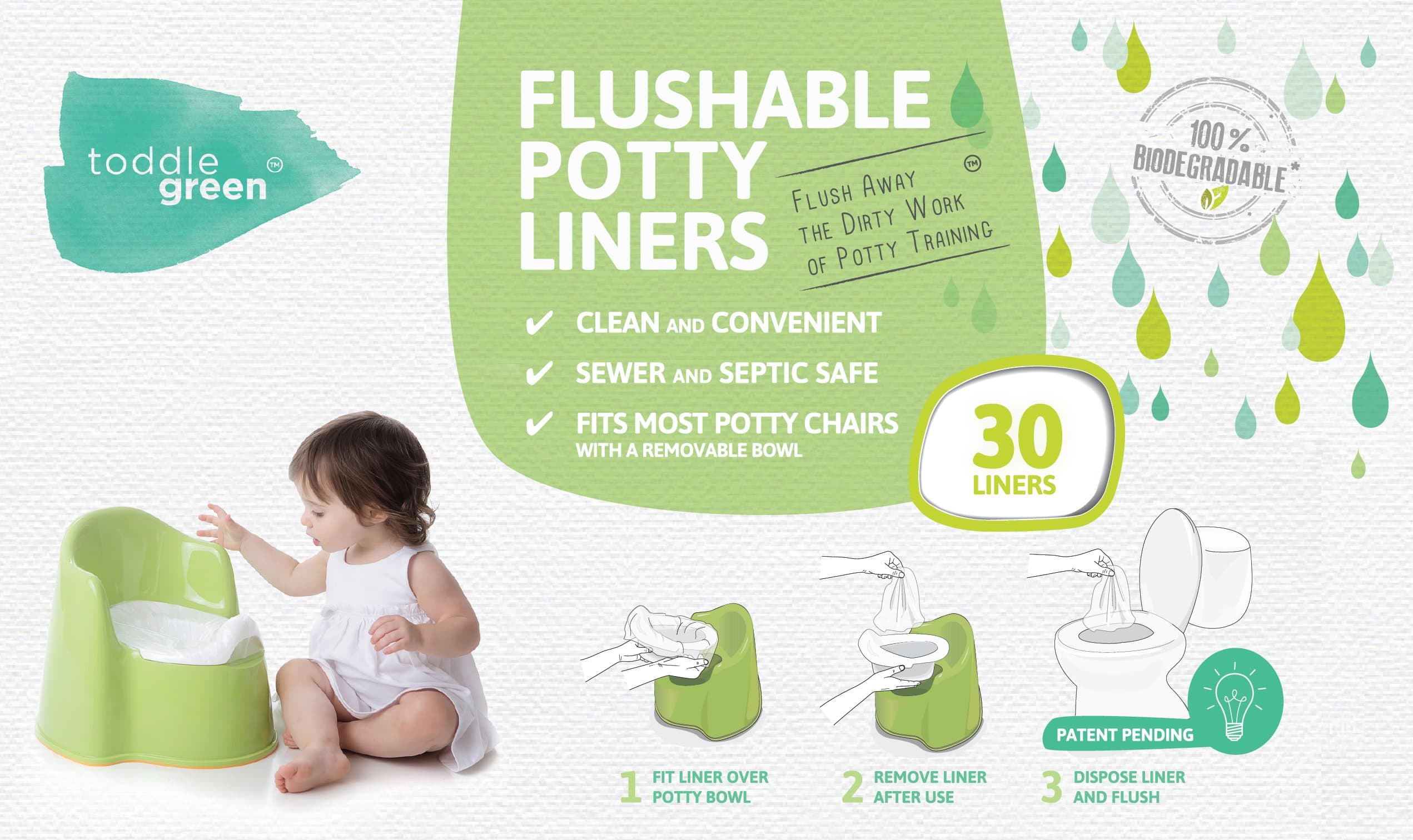 Flushable Potty Liners, 30 Count