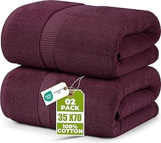 Utopia Towels - Premium Jumbo Bath Sheet (90 x 180 cm, 8 Pack) - 100% Ring Spun Cotton Highly Absorbent and Quick Dry Extra Large Bath Sheet - Super Soft Hotel Quality Towel (Burgundy)