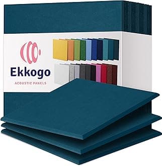 Acoustic Panels 12-Pack Soundproof Wall Panels 12''X12''X0.4'' Sound Panels High Density Sound Dampening Panels - [Ocean Turquoise Square]