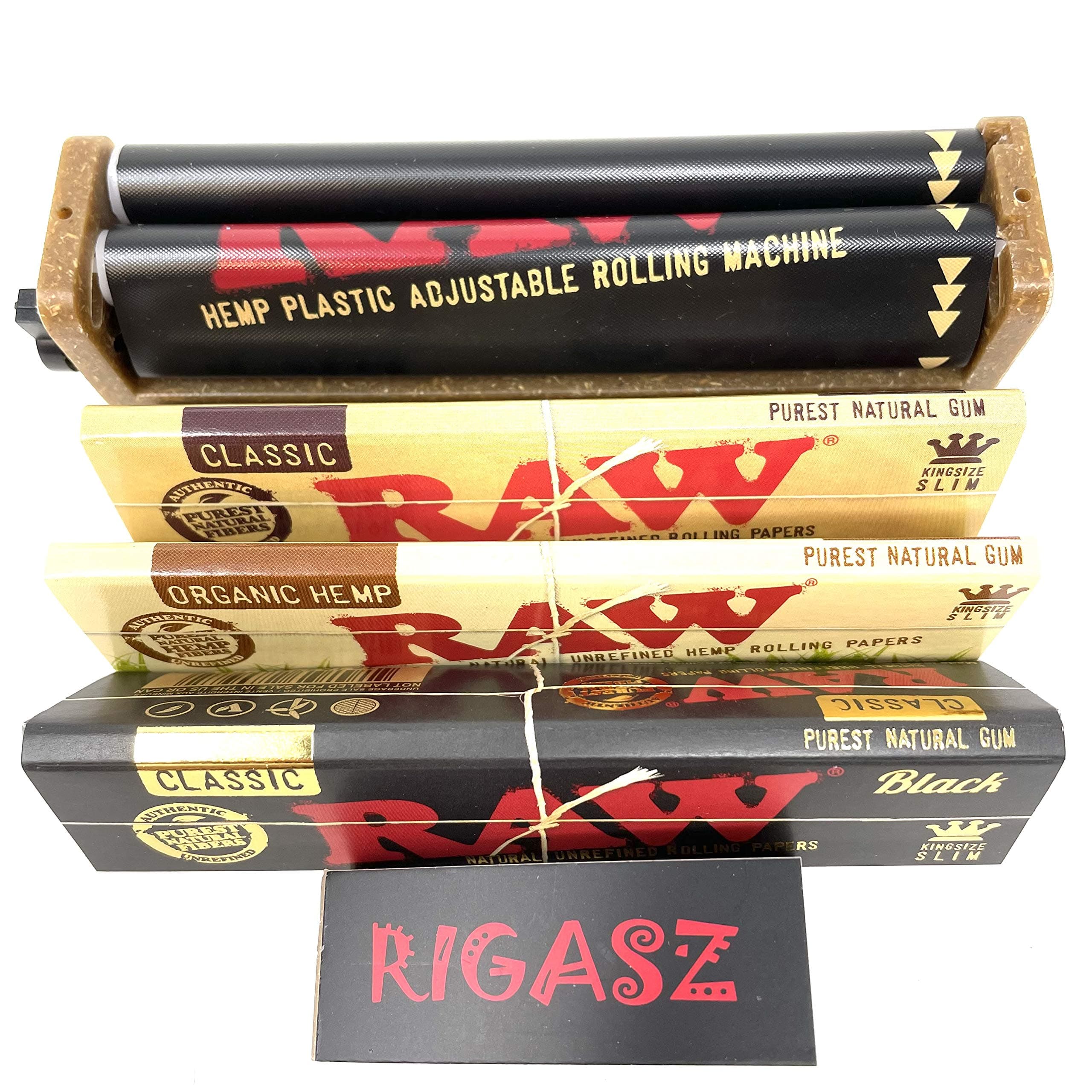 RAW King Size 2-Way Rolling Machine Papers and Tips