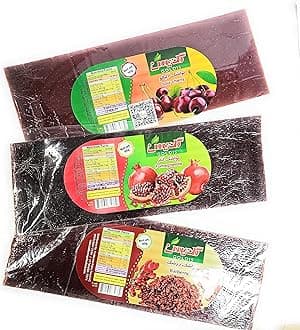Lavashak (لواشک) Fruit Leather – Sour Cherry, Pomegranate & Barberry Mix, Persian Style Natural Tart Snack, Pack of 3-10 oz (270g)