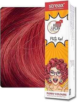 Streax Professional Hold & Play Funky Colour, Flirty Red | Vibrant Semi-Permanent Hair Colour | Ammonia Free, Peroxide Free, 100g