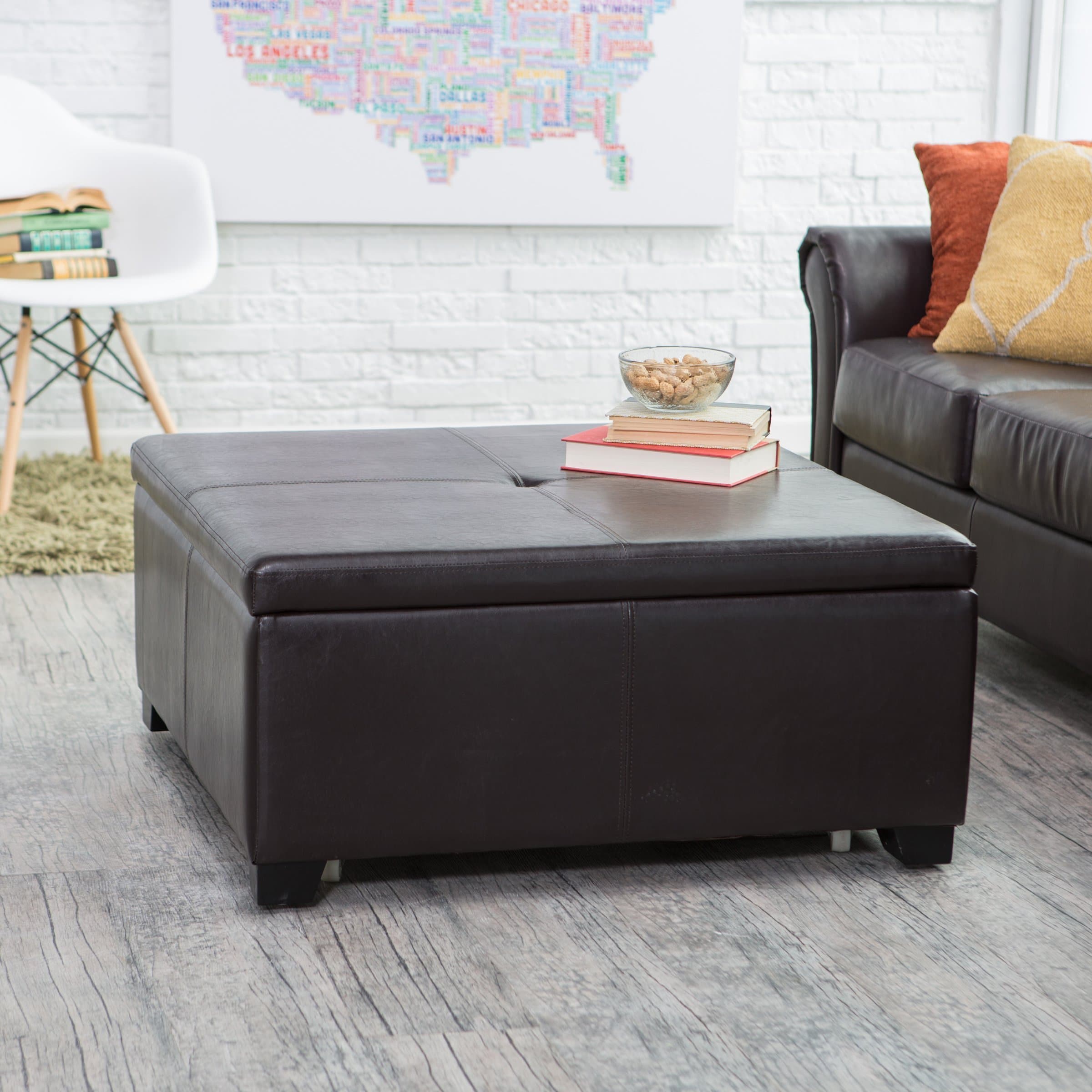 Square Corbett Coffee Table Storage Ottoman