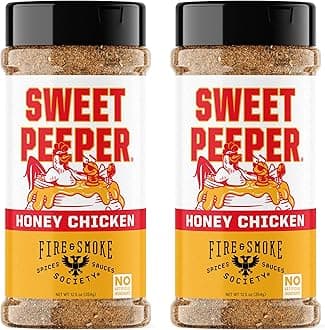 Fire & Smoke Society Sweet Peeper | BBQ Seasoning for Smoking and Grilling Meat | Poultry, Chicken, Turkey, Dry BBQ Rubs and Spices | Honey, Brown Sugar, Paprika & Herbs | XL (2-Pack)