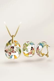 Jewellery Sets for Women Enamel Necklace Pendant Jewellery set with Earrings For Girls/Women