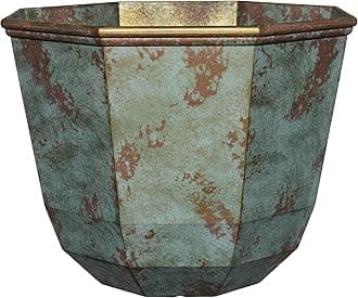 Classic Home and GardenPlanter, Resin, Patina Copper, Shaina 15"