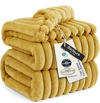 Bedsure GentleSoft Yellow Fleece Blanket for Couch - Cozy Soft Blankets for Women, Cute Small Throws for Girls, 108x90 Inches