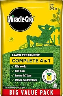 Miracle-Gro Evergreen Complete 4-in-1 Lawn Food, Weed & Moss Control, 360 m2, Yellow