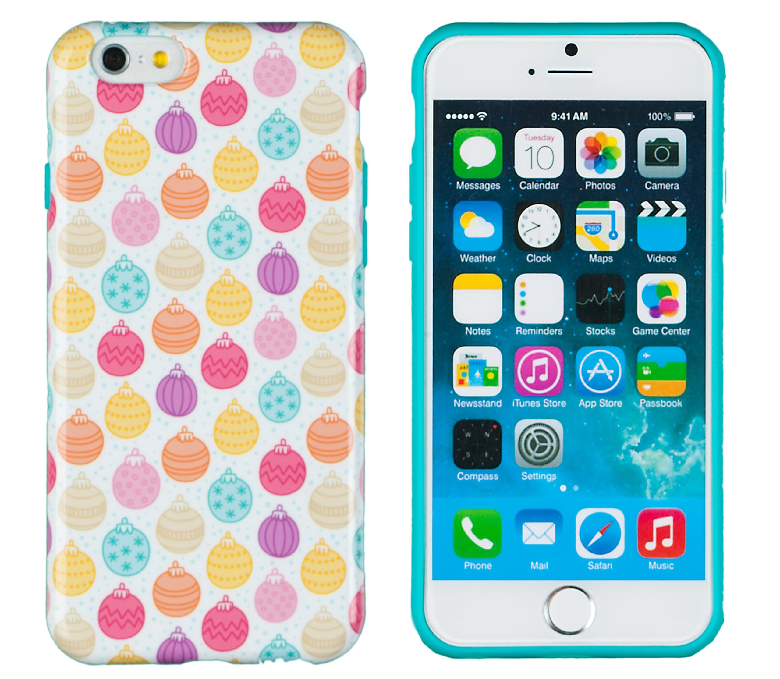 iPhone 6 Plus + Case, DandyCase Perfect PATTERNNo Chip/No Peel Flexible Slim TPU Case Cover for Apple iPhone 6 Plus (5.5" Screen) [Colorful Christmas Tree Balls]