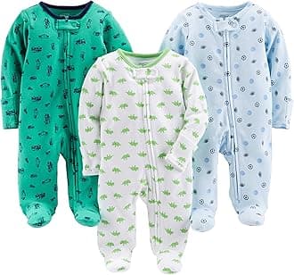 Simple Joysbaby-boys 3-pack Sleep and Play Baby and Toddler Sleepers (pack of 3)
