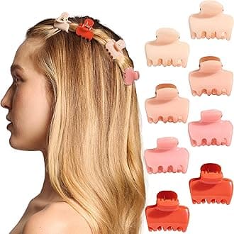 Small Hair Clips for Women and Girls – Mini Claw Clips | Hair Accessories | Daily Styling, Recycled, Cherry Blossom Design | Ideal Gifts for Women – 8pc Set