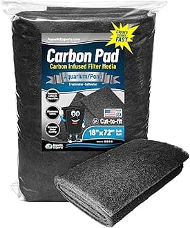 Aquatic Experts Aquarium Carbon Pad - Activated Carbon Filter Pad - Cut to Fit Carbon Infused Filter Pad for Crystal Clear Fish Tank and Ponds - Carbon Filter Pads for Aquarium - 18" x 72"