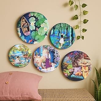 RITUALISTIC Slice of Life Iron Wall Art Plates – Set of 5 Decorative Plates | Contemporary Metal Wall Decor | Modern Wall Hanging for Living Room, Bedroom & Home Interiors | Valentine's day gifts