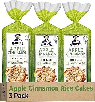 Quaker Large Rice Cakes, Apple Cinnamon, Pack of 3