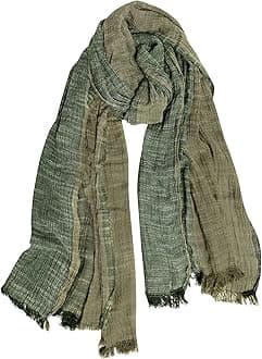 Color Block Spring Scarf for Men Long Neck Wraps Shawl Urbanstyle Scarf Gift for Men, Q-armygreen, M