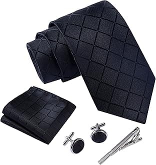 Massi Morino - Men tie set (incl. handkerchief + cufflinks + tie pin) Italian style ties for men
