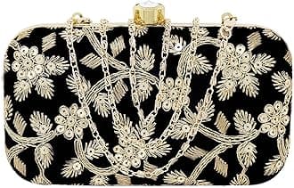 Women's Box Clutch Purse Bag with sling chain