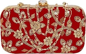 AILTINOWomen's Box Clutch Purse Bag with sling chain