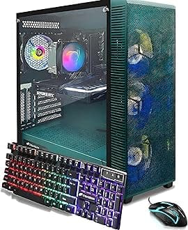 Gaming PC Desktop, GeForce RTX 3060 Ti 8G, AMD Ryzen 7 5700X up to 4.6G, 32G DDR4, 1T SSD, WiFi 6, BT 5.0, RGB Fan x 4, Windows 11 Home