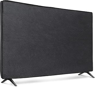 kwmobile 55" TV Compatible Television Cover - Dustproof Cover LCD Television Protection Cover Dust Guard Black
