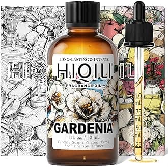 HIQILI Gardenia Fragrance Oil for DIY Candle, Soap & Perfume Making, Add to Essential Oil Diffuser, Body Wash, Long-Lasting - 1 Fl Oz