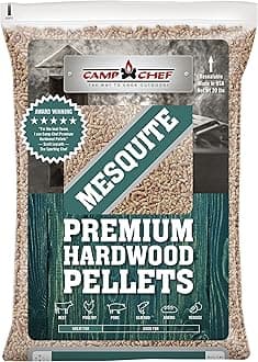 Camp Chef Southwest Mesquite BBQ Pellets, Hardwood Pellets for Grill, Smoke, Bake, Roast, Braise and BBQ, 20 lb. Bag