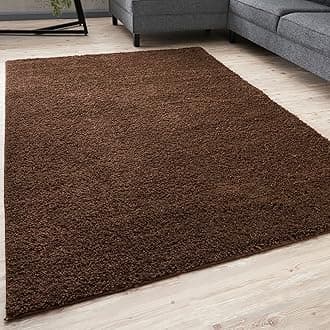 THE RUGS Living Room Rug - Shaggy Soft And Elegant Carpets For The Bedrooms And Kitchen, Easy To Clean, Many Different Sizes (160x230 cm, Brown)