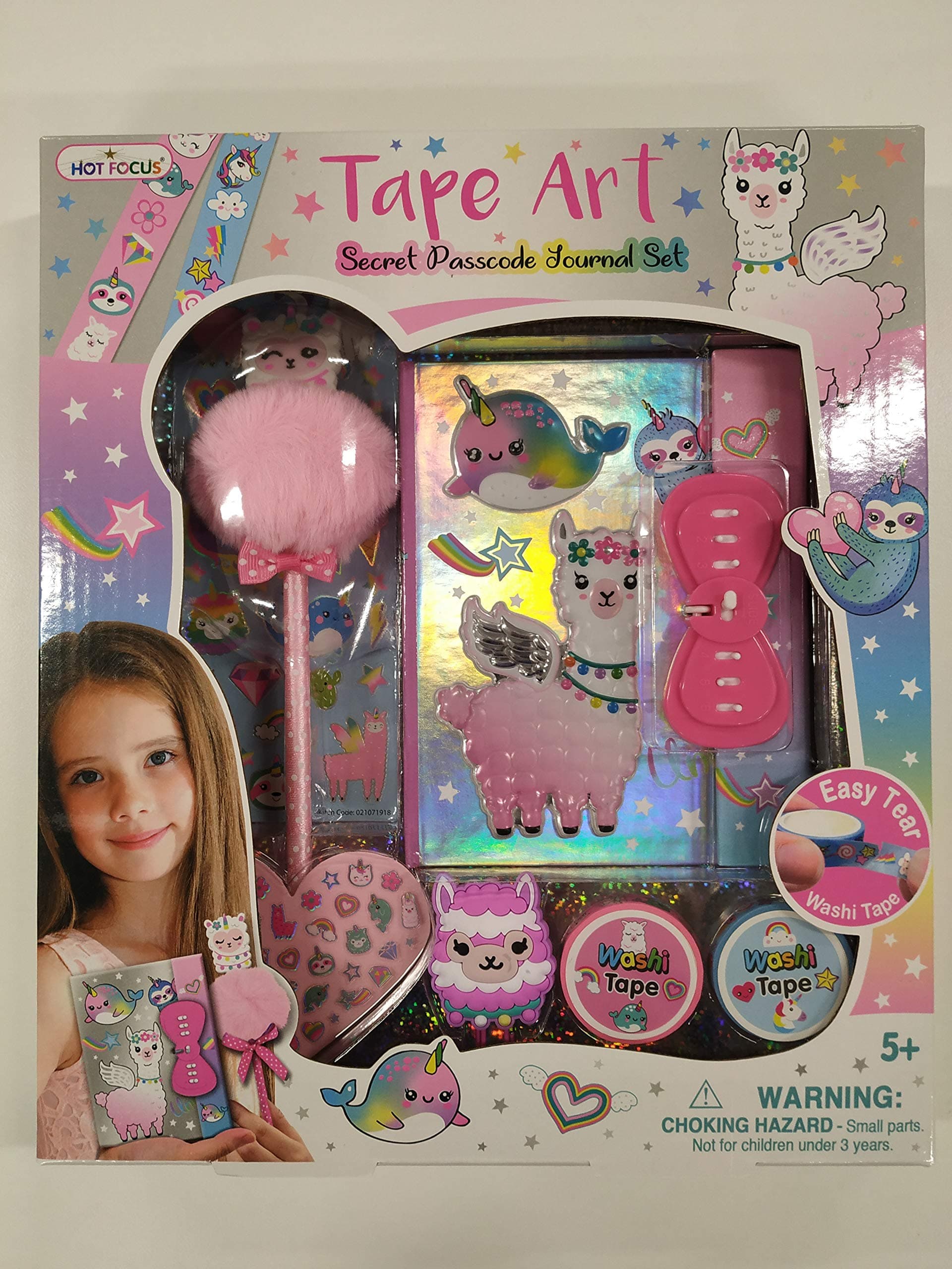 Hot Focus 3D Secret Passcode Journal Set – Llama. Notebook w/Passcode Lock, 2 Washi Taps, 1 Sheet of Scented Stickers, Pom Pom Pen, 1 Paper Clip. Great Holiday Gift for Kids/Girls/Tween. Kitchen