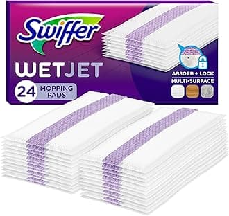 (Single) - Swiffer WetJet Hardwood Floor Cleaner Spray Mop Pad Refill, Multi Surface, 24 Count