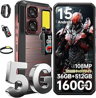 【5G対応】OUKITEL WP300 Tough Smartphone Android 15 - SIM Free Phone Body Waterproof 36GB+512GB 2TB Expandable 6.8 Inches FHD+ Large Screen 120Hz 108MP Camera 16000mAh Large Capacity Battery Gaming