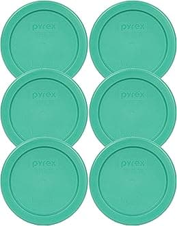 Pyrex 7202-PC 1 Cup Green Round Plastic Replacement Lid - 6 Pack